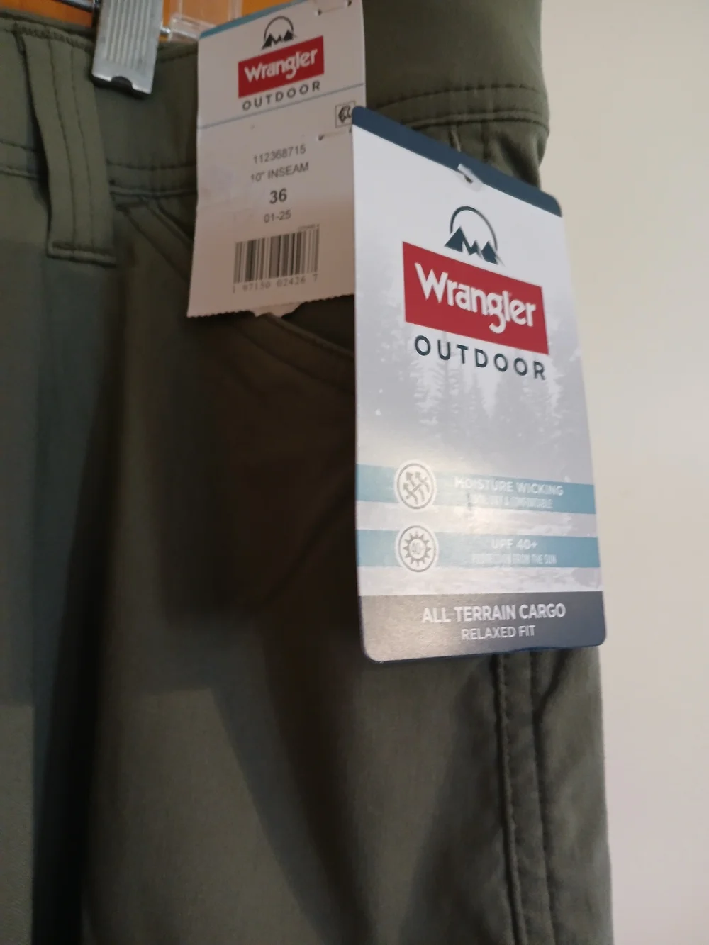 Wrangler Outdoor Olive Cargo Shorts - Picture 2 of 5